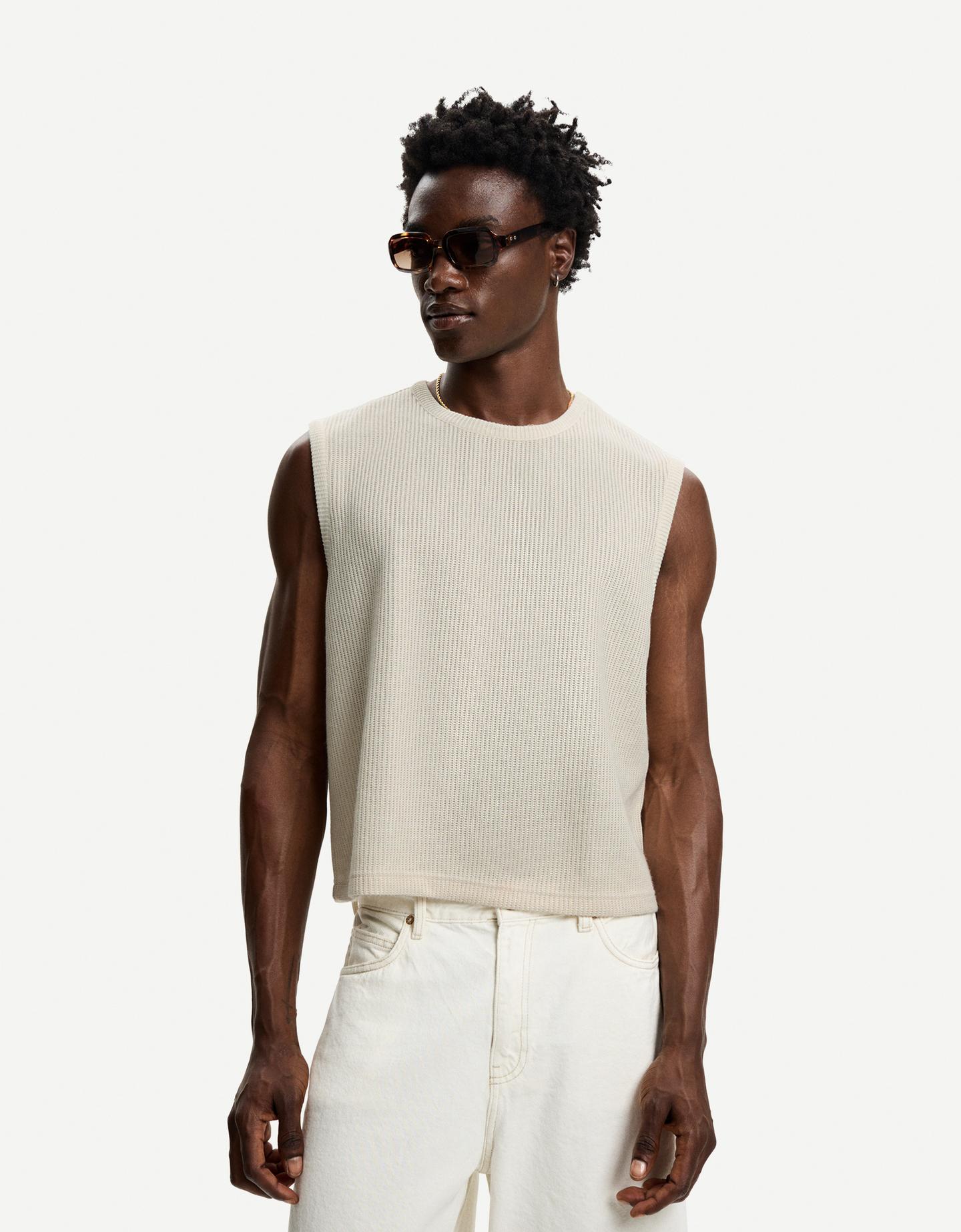 Bershka kamizelka robocza biały złamany