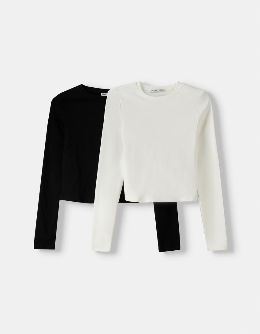 Pack de 2 t-shirts com decote redondo-Multicolor-4