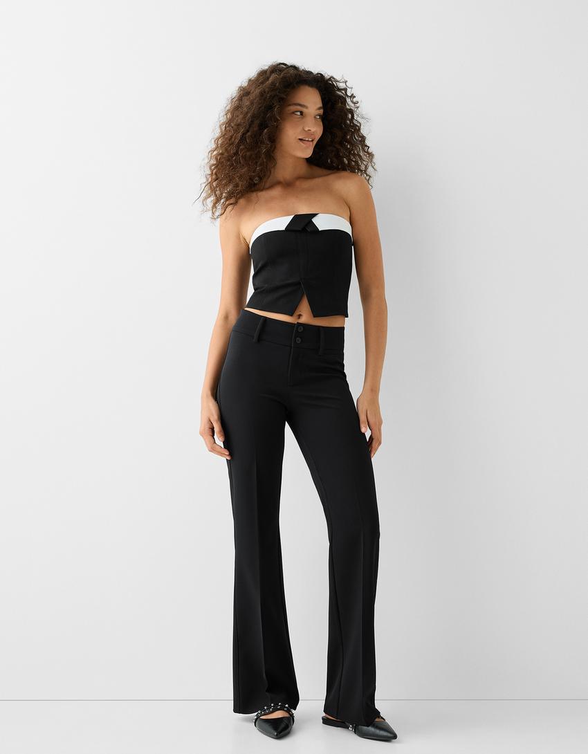 توب شريطي رسمي متباين-أسود-3