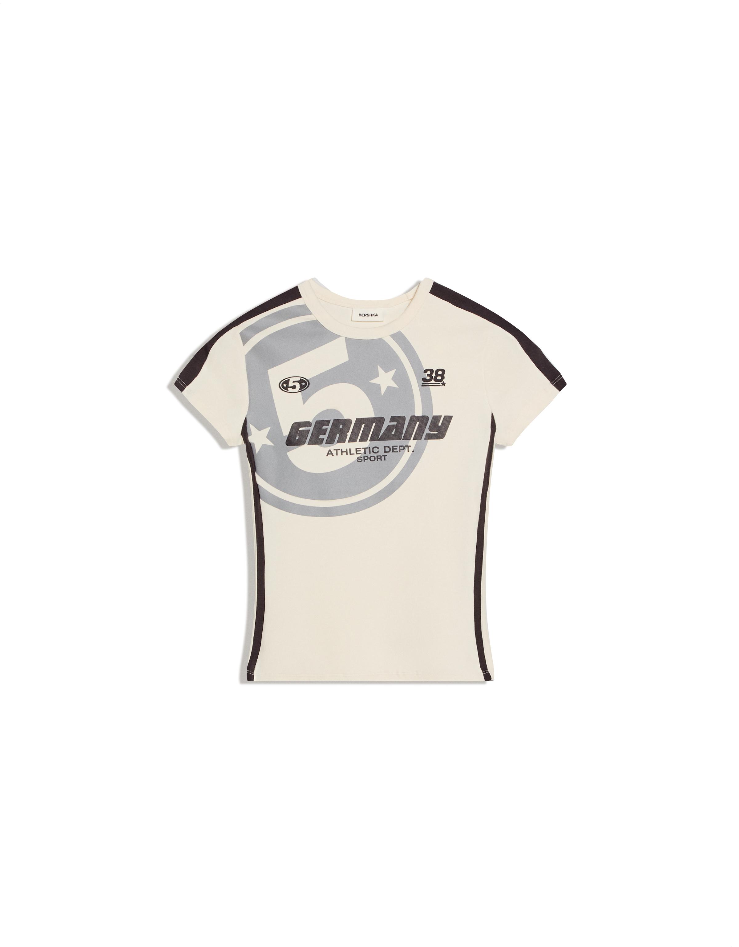 Short sleeve sport print T-shirt — White