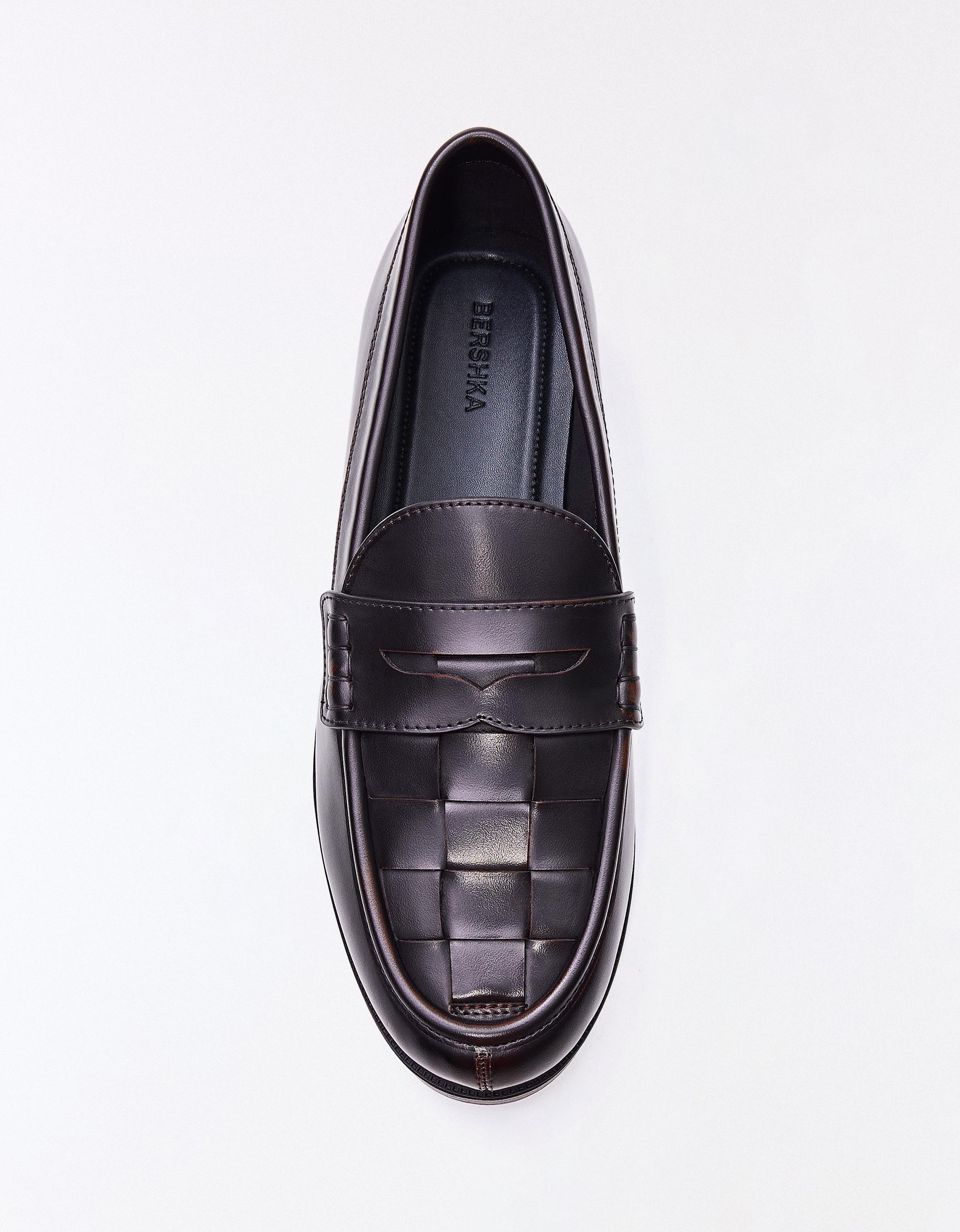Fine braided loafers — Brown