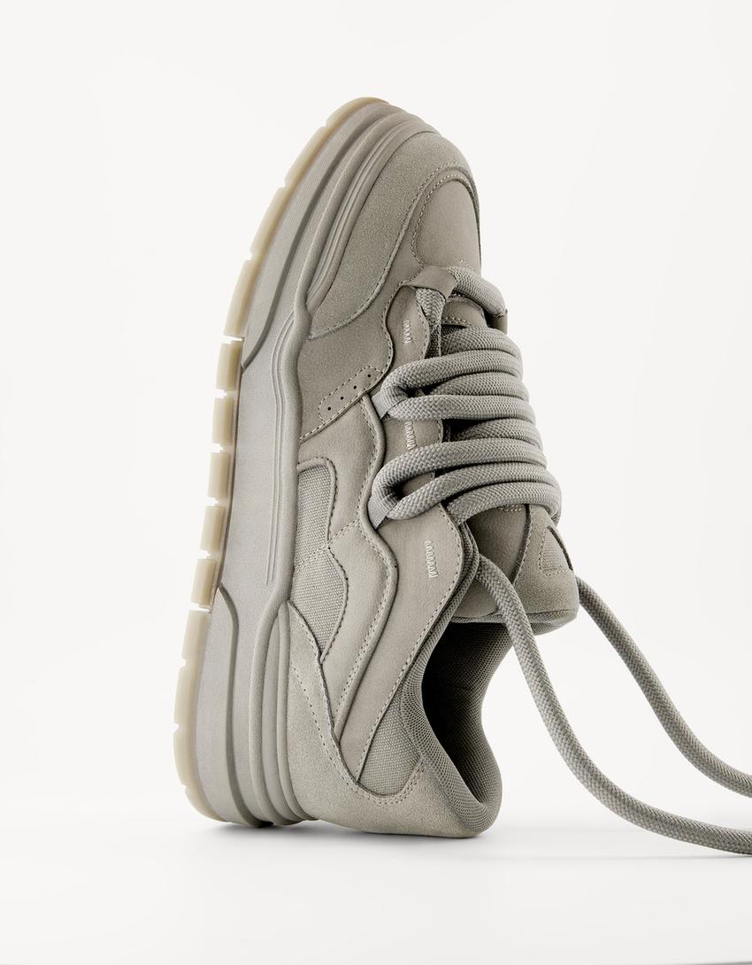 Chunky skater sneakers-Grijs