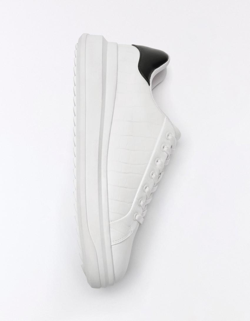 Sneaker mit dicker Sohle-Weiss