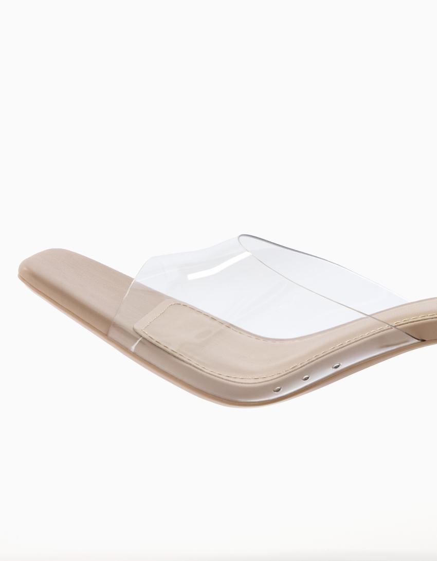 Mules talon vinyle-Transparent