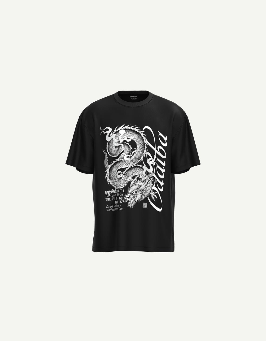 Short sleeve digital filter dragon T-shirt