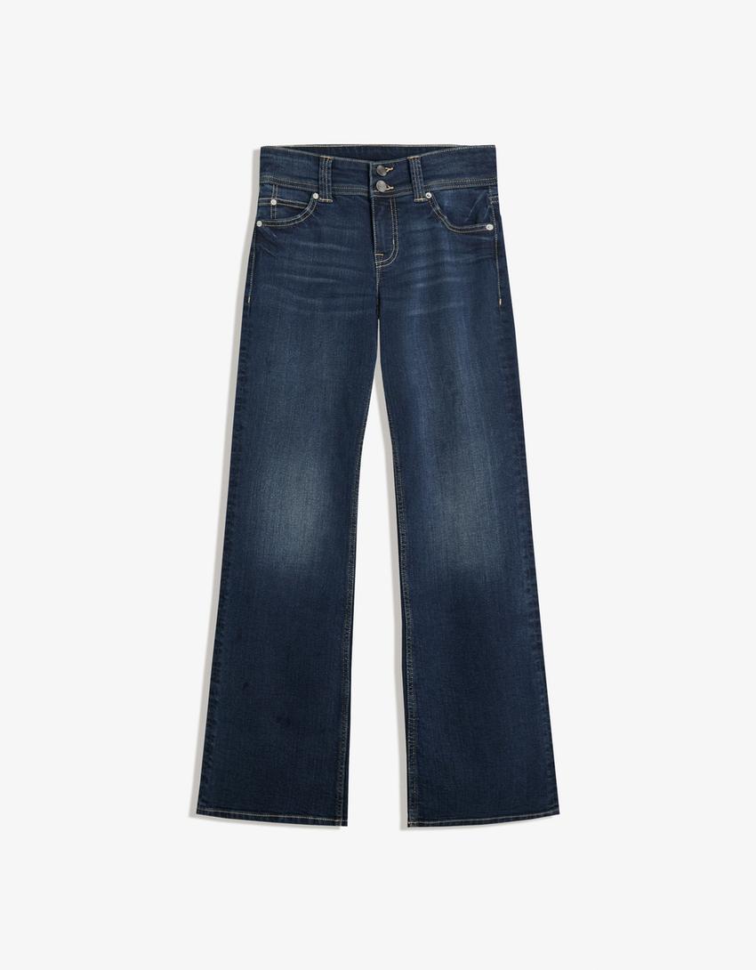 Low-rise boot-cut jeans
