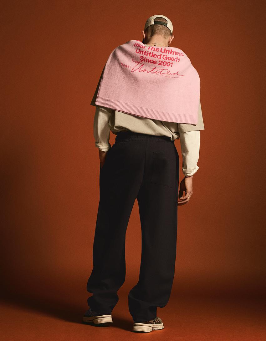 Interlock balloon fit trousers-Black