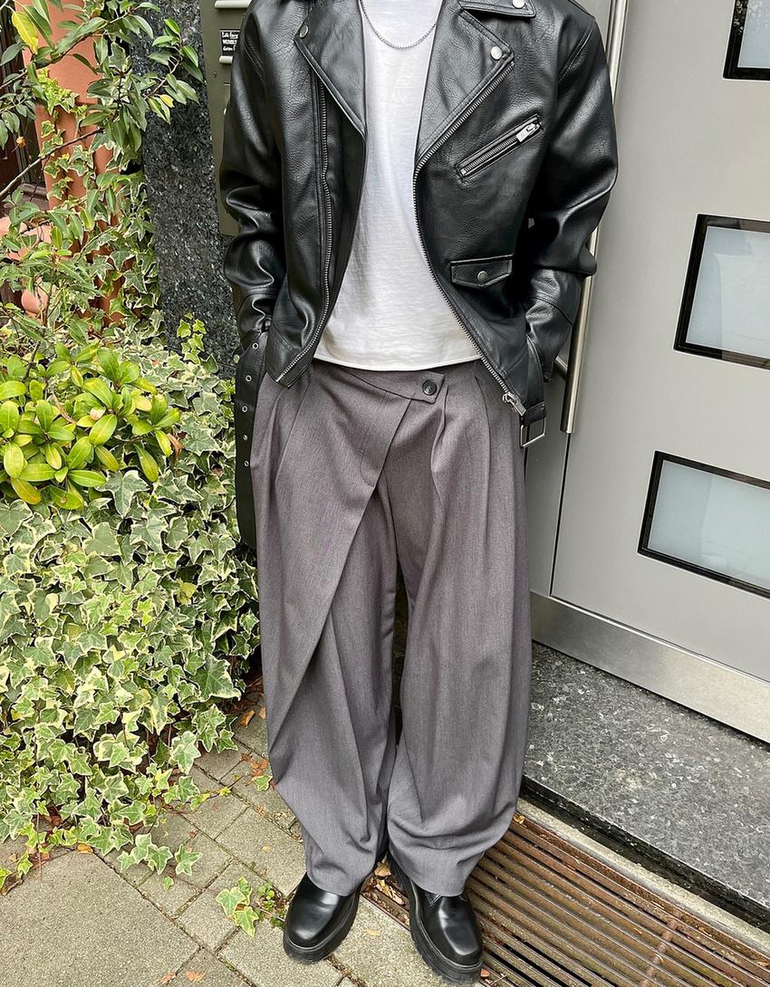 Leather effect jacket-Black