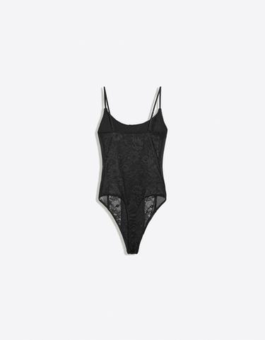 Strappy lace bodysuit — Black 6