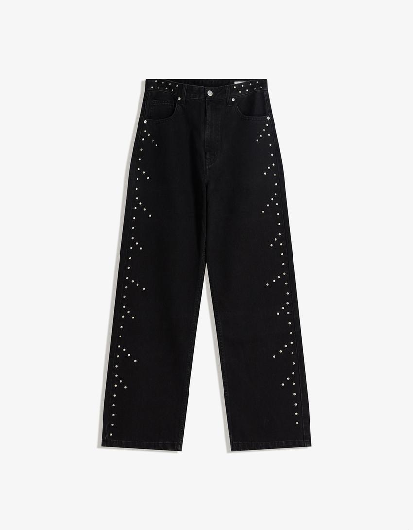 Jeans baggy fit clous-Noir