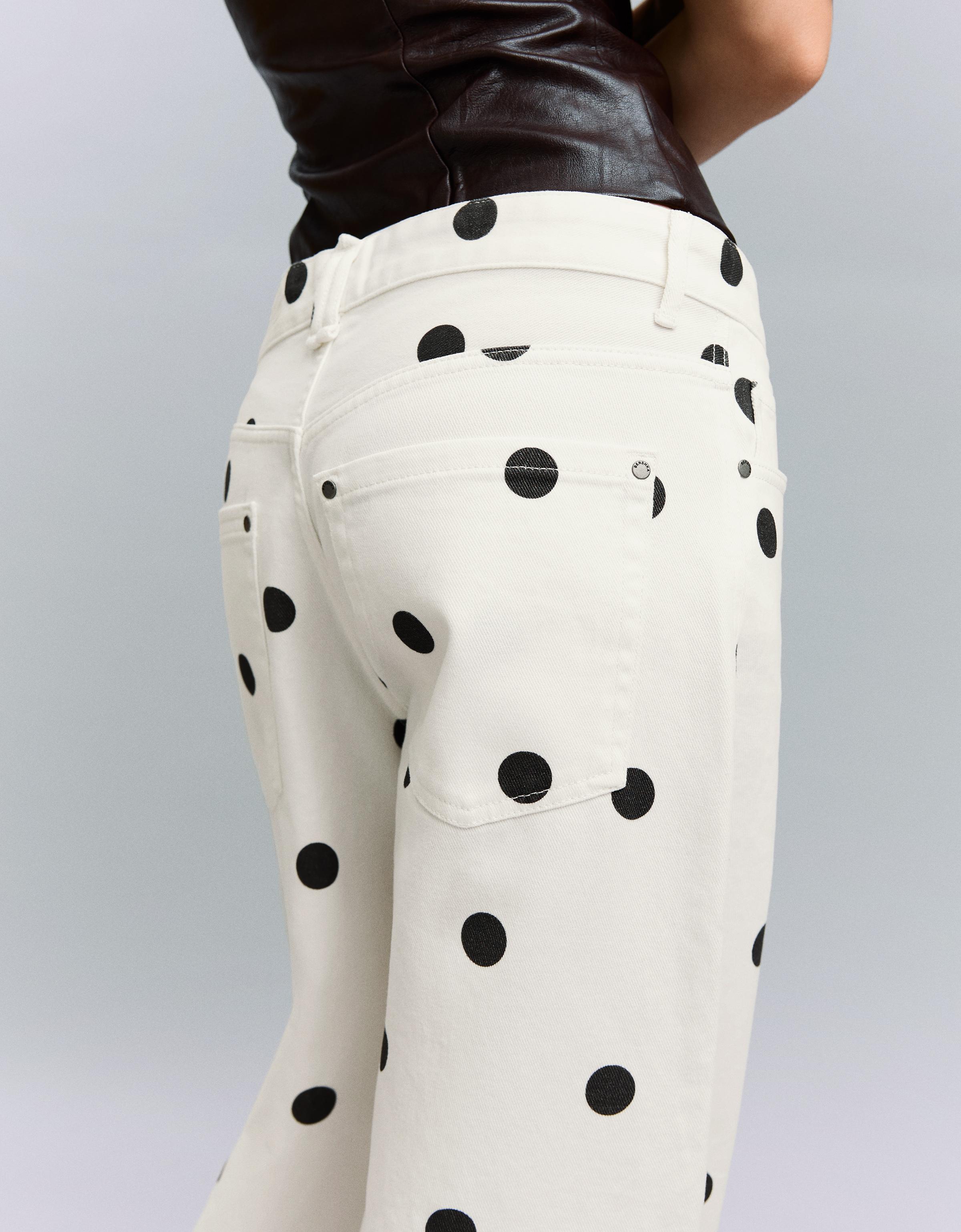 Puantiye desenli baggy pantolon - Görsel 24