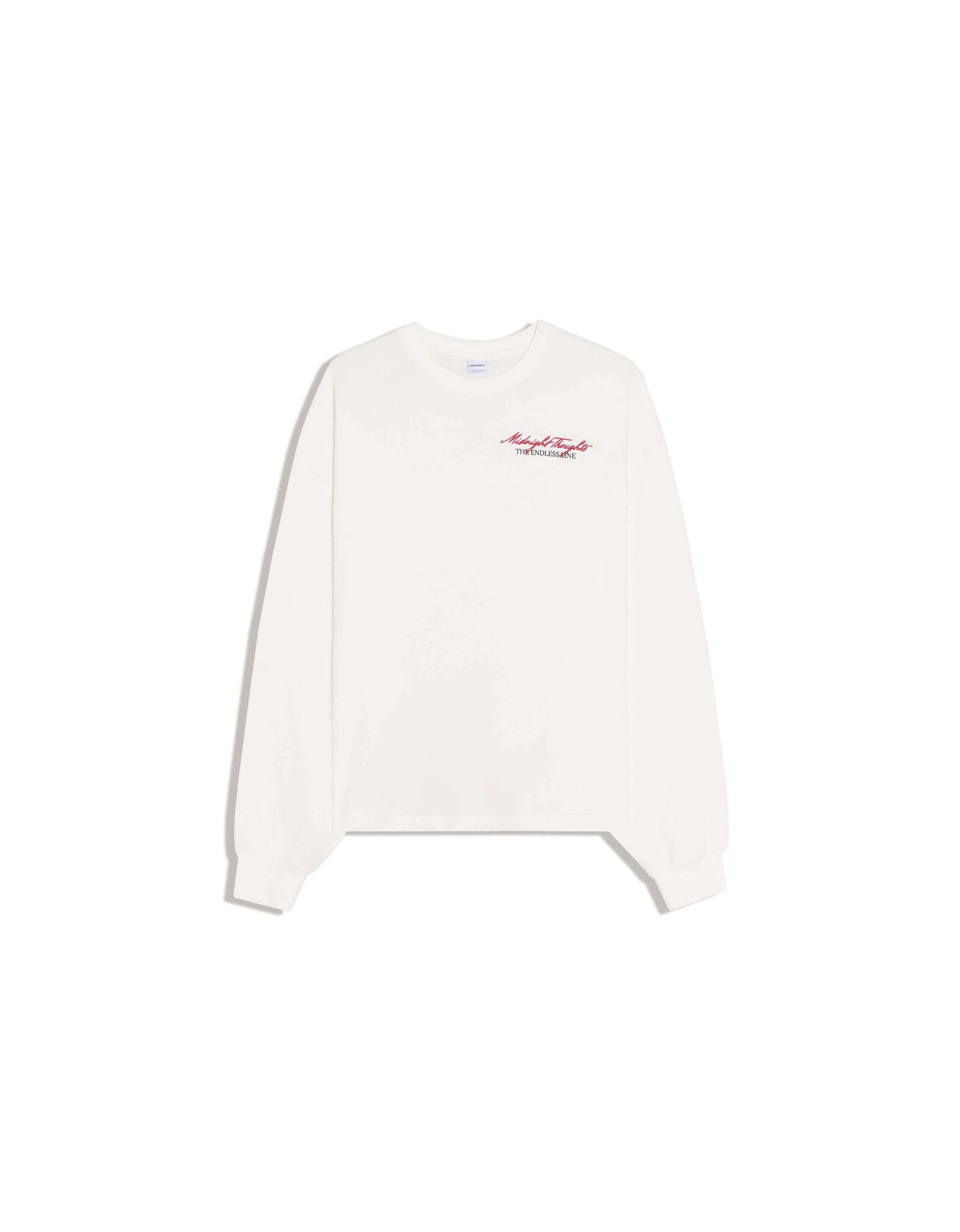 Long sleeve print T-shirt — White