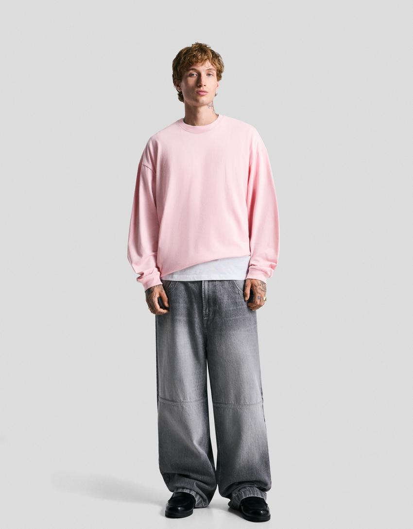 Camiseta manga larga boxy-Rosa-3