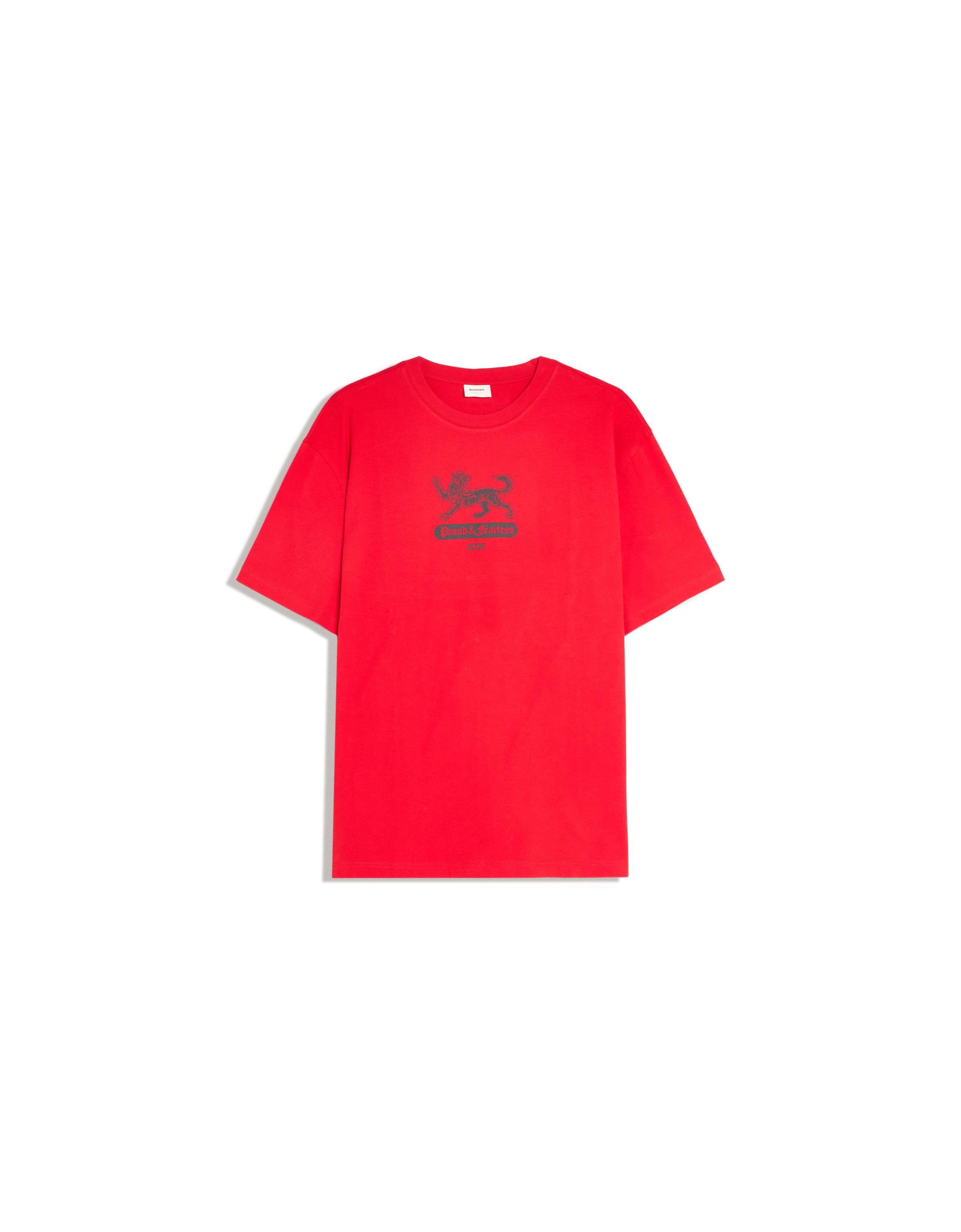 Short sleeve print T-shirt — Red