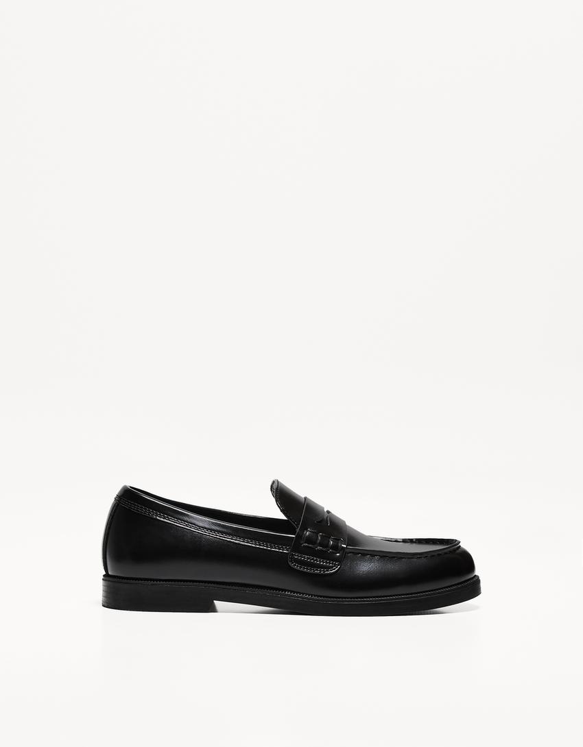 Loafers with thin sole-BLACK