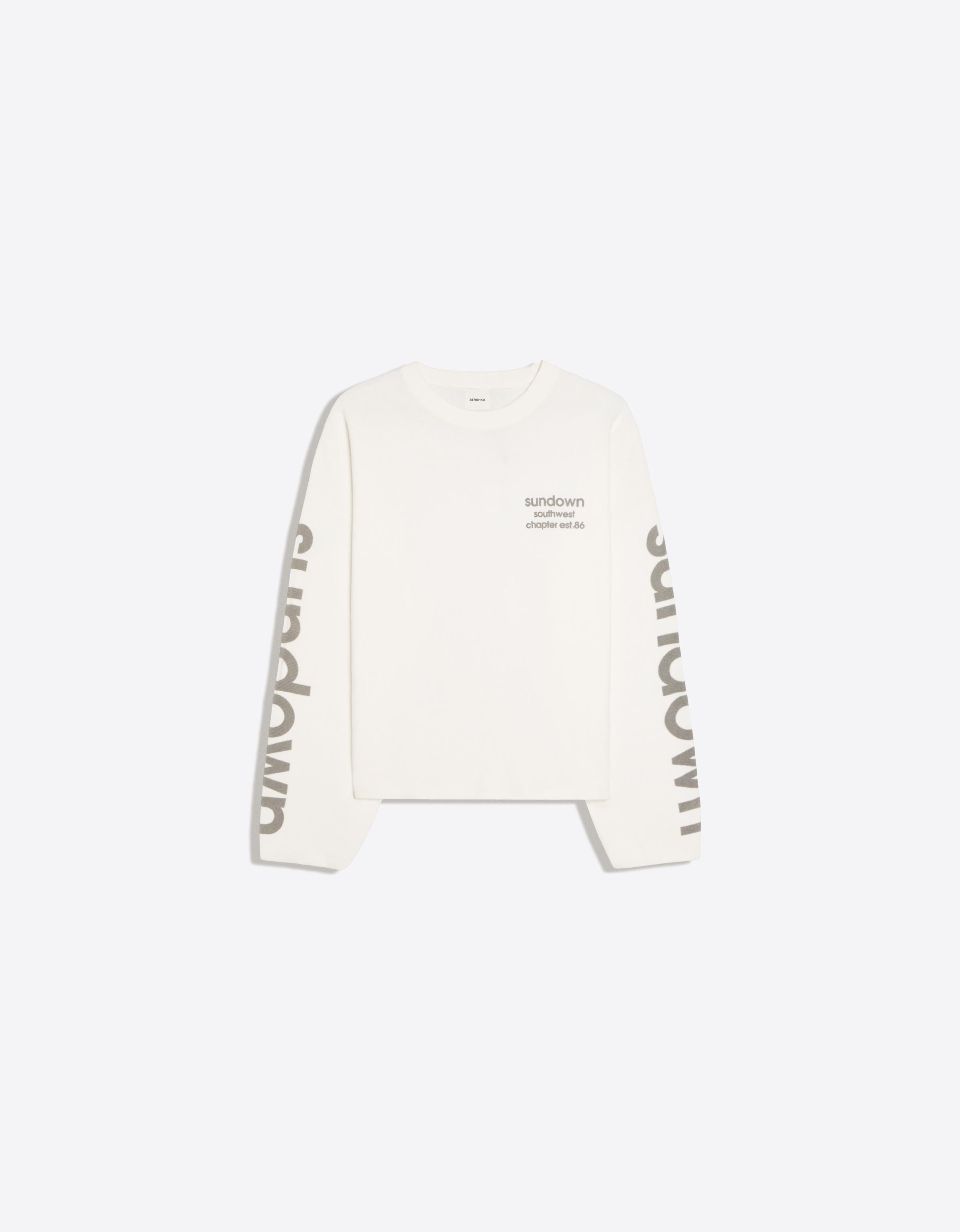 Textured print jumper — Off white