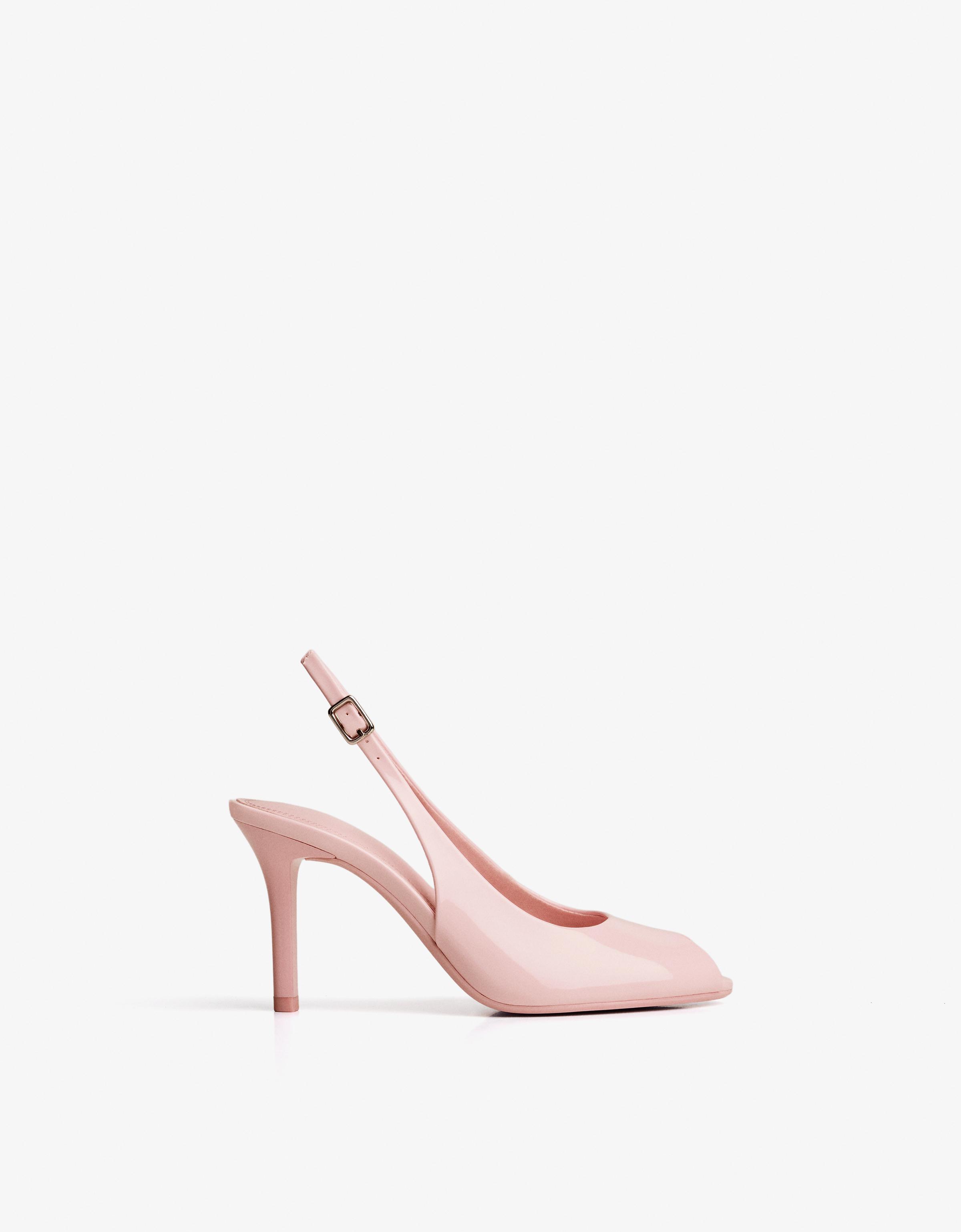 Bershka Pumps Mit Absatz Und Cut-Out Damen 37 Rosa