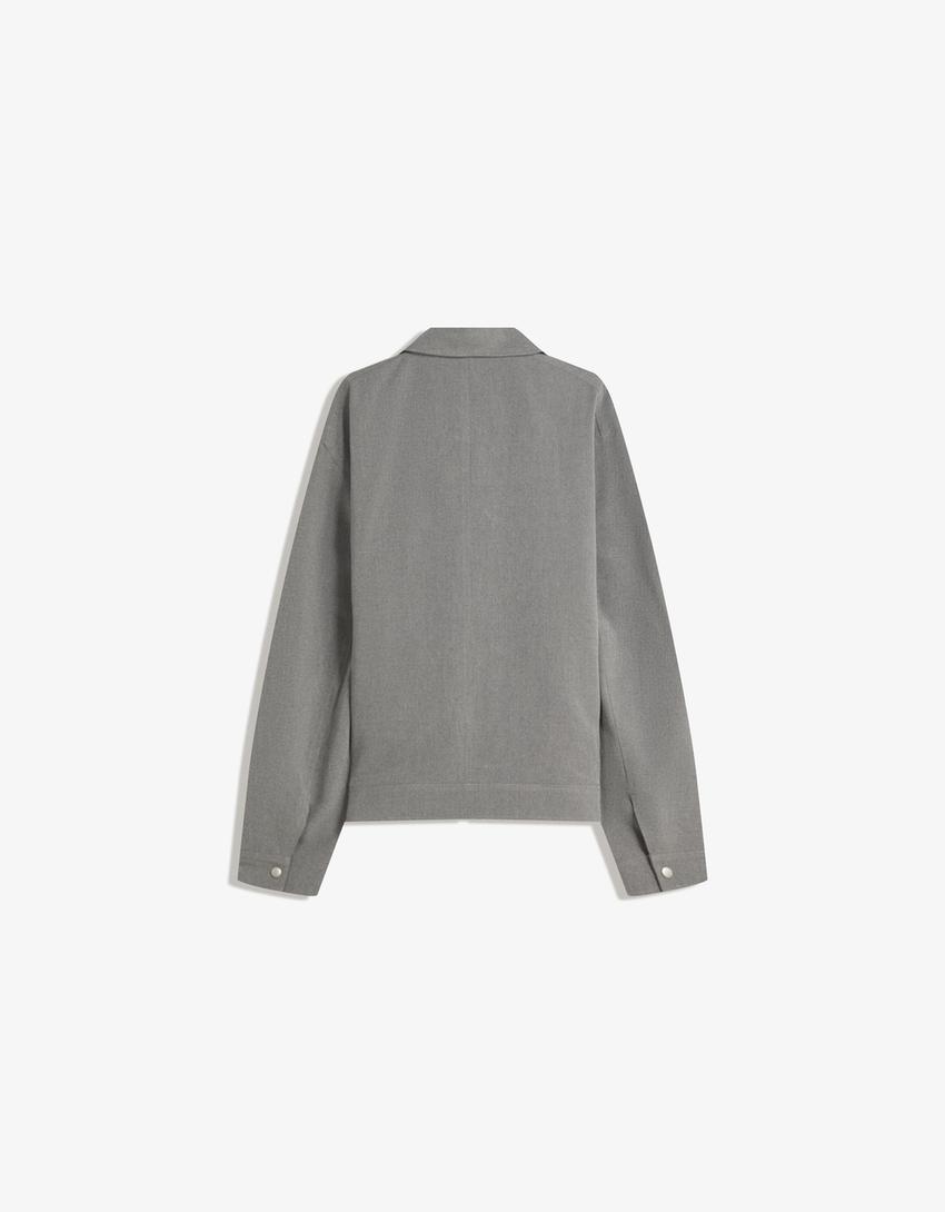 Surchemise zippée-Gris-4