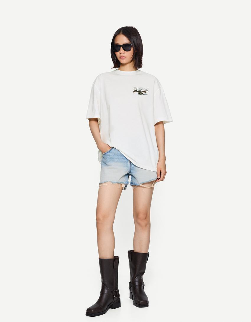 T-shirt Comment entraîner votre dragon manches courtes-Blanc cassé
