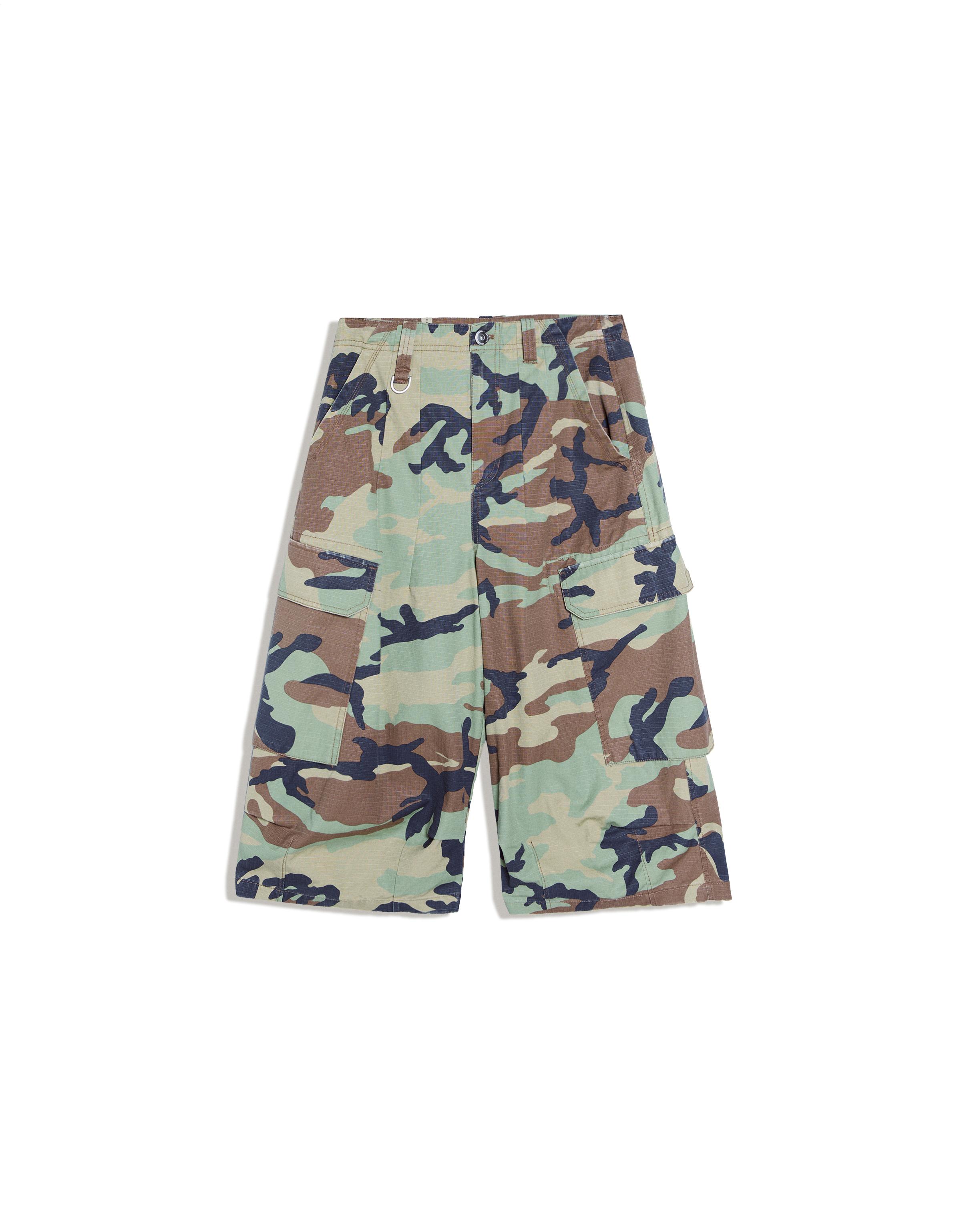 Printed cargo Bermuda shorts — Khaki