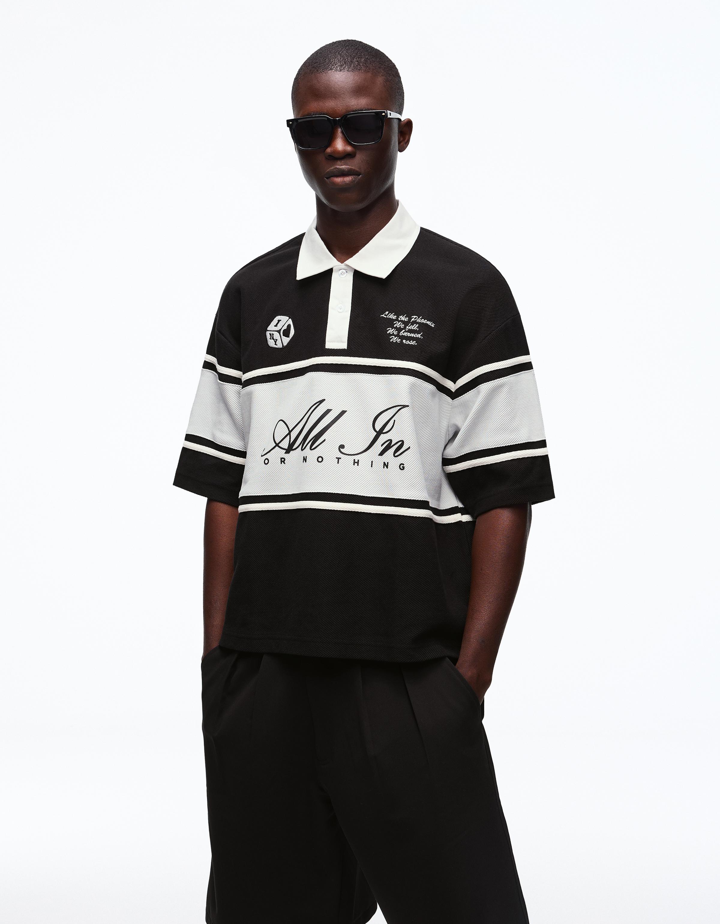 Boxy fit kısa kollu polo yaka tişört - Görsel 22