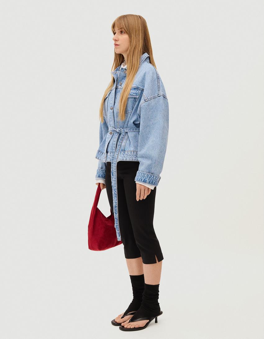 Oversize denim jacket-Light blue