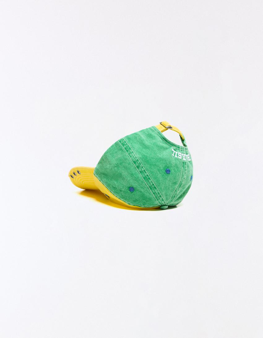 Embroidered cap-Yellow