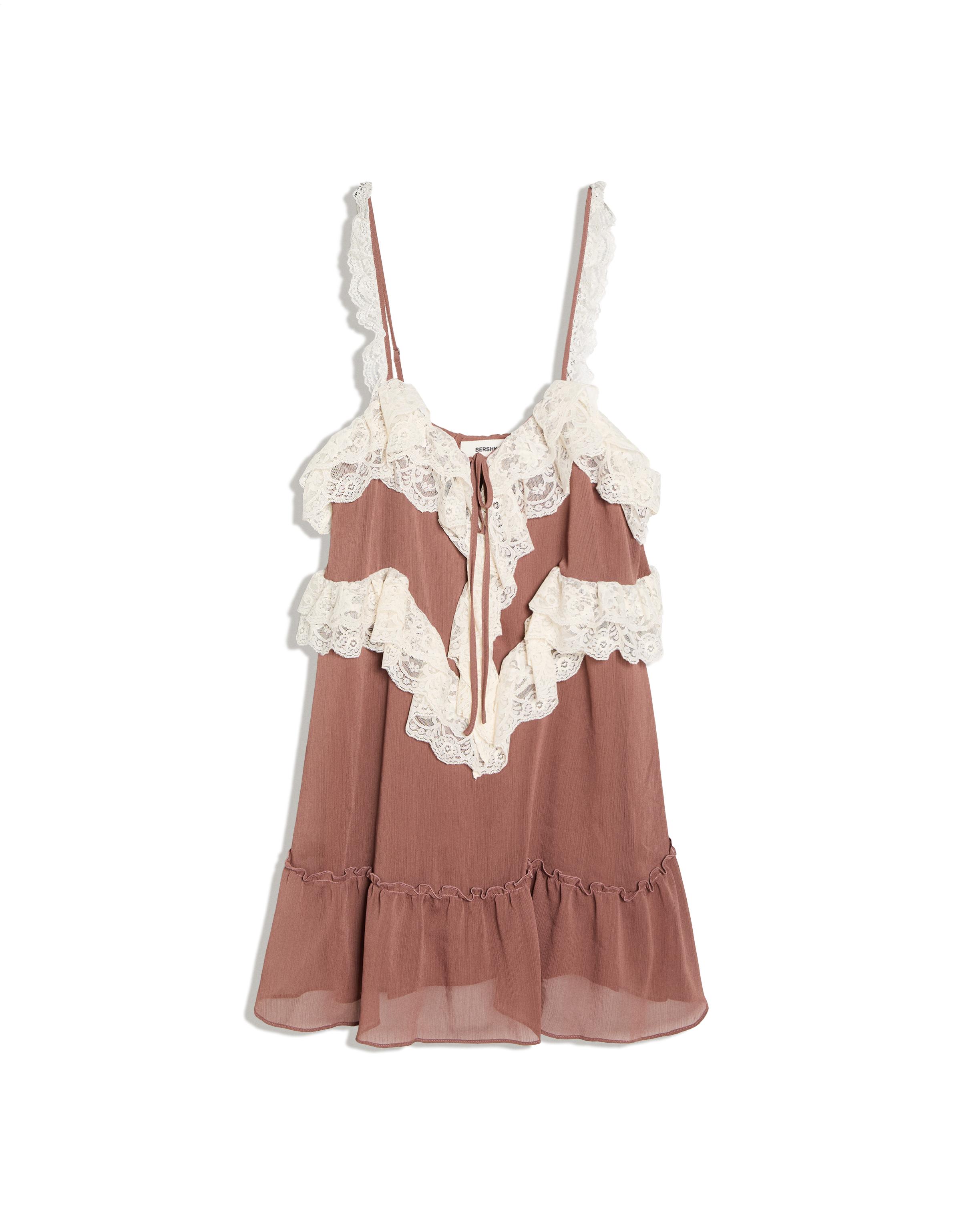 Romantic mini dress with lace straps — 0-135