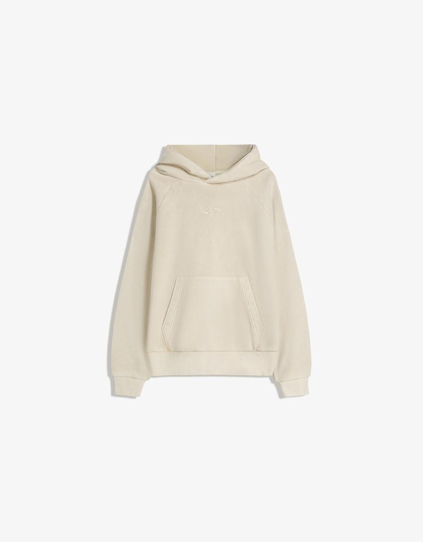 Boxy fit hoodie-Sand-4