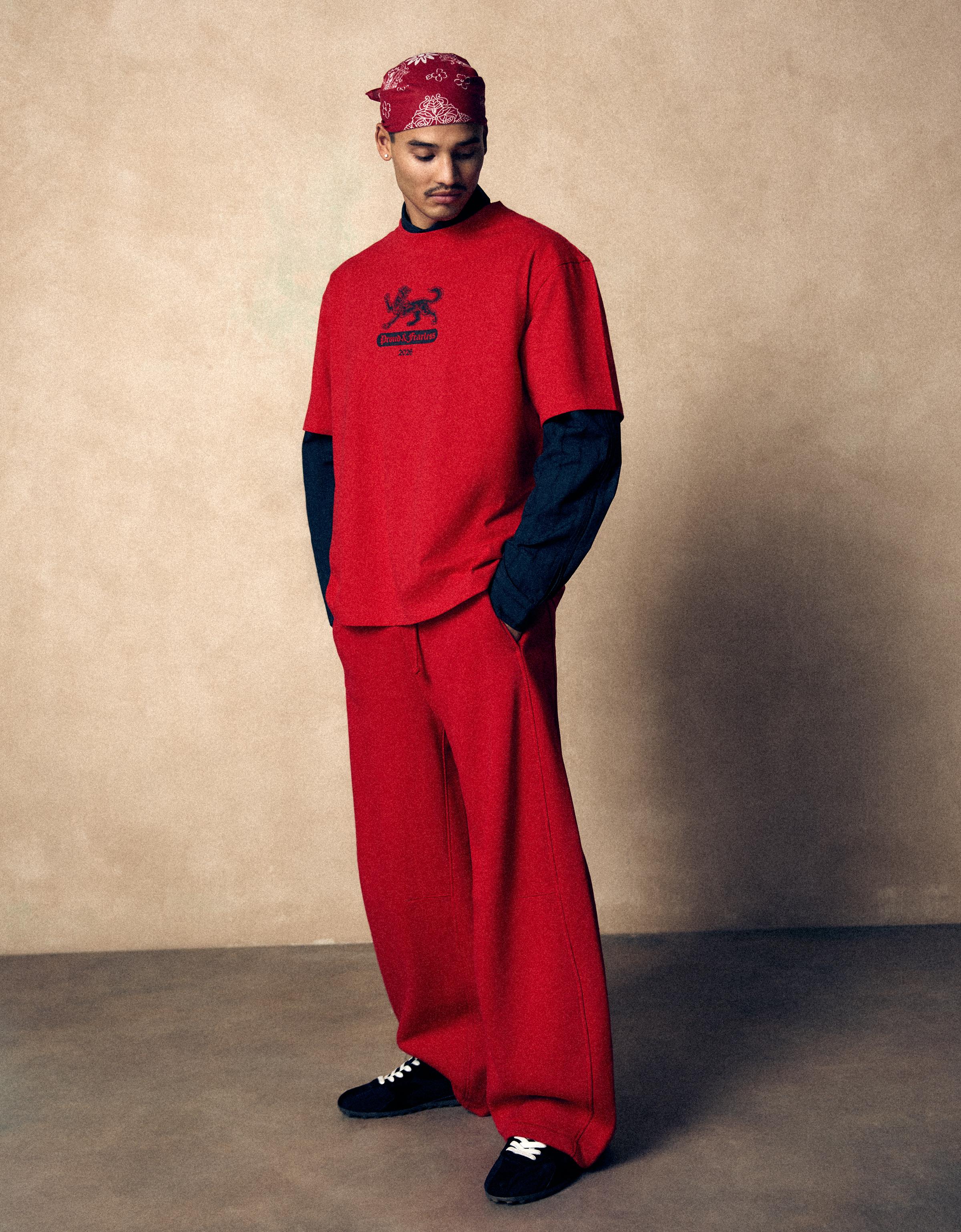 Short sleeve print T-shirt — Red