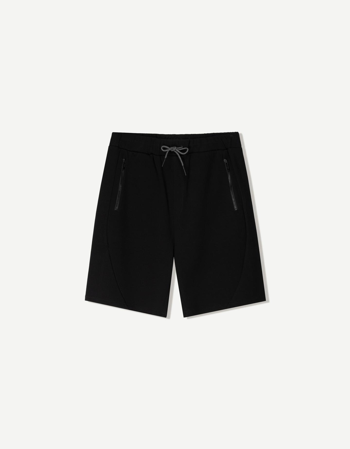 Bershka Bermuda Técnica Hombre M Negro