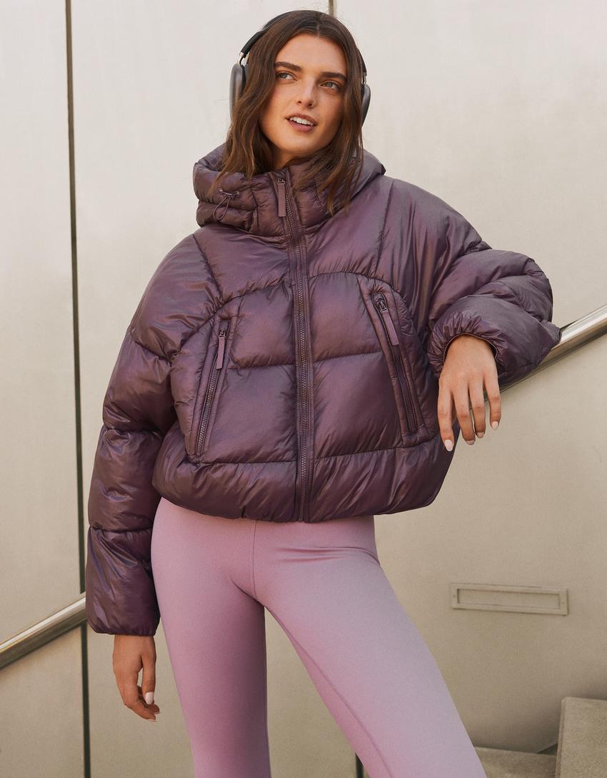 Jachetă tip puf-Violet