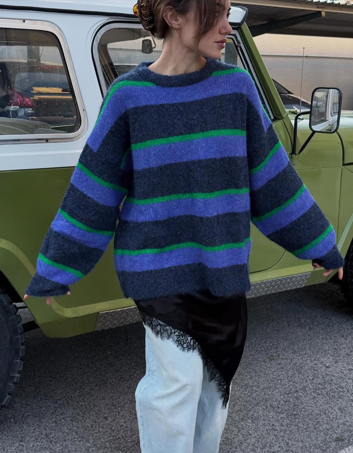 Multi-stripe sweater