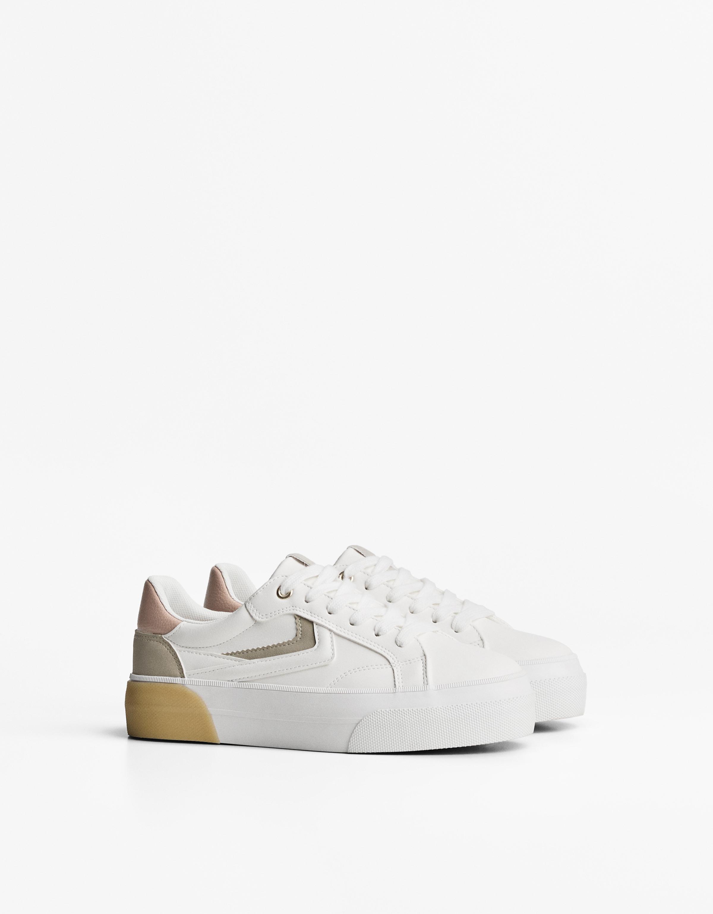 Bershka Kombinierte Sneaker Damen 41 Weiss