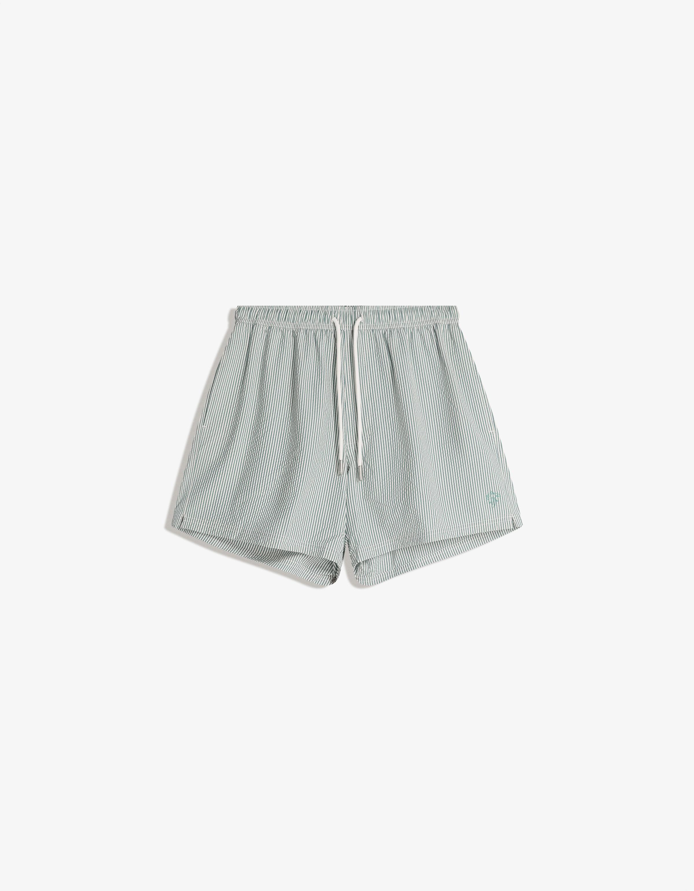 Bershka Boxy-Badeshorts Herren S Marinenblau