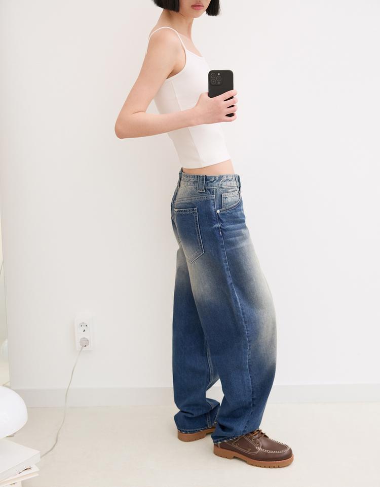 Bol kesim barrel jean