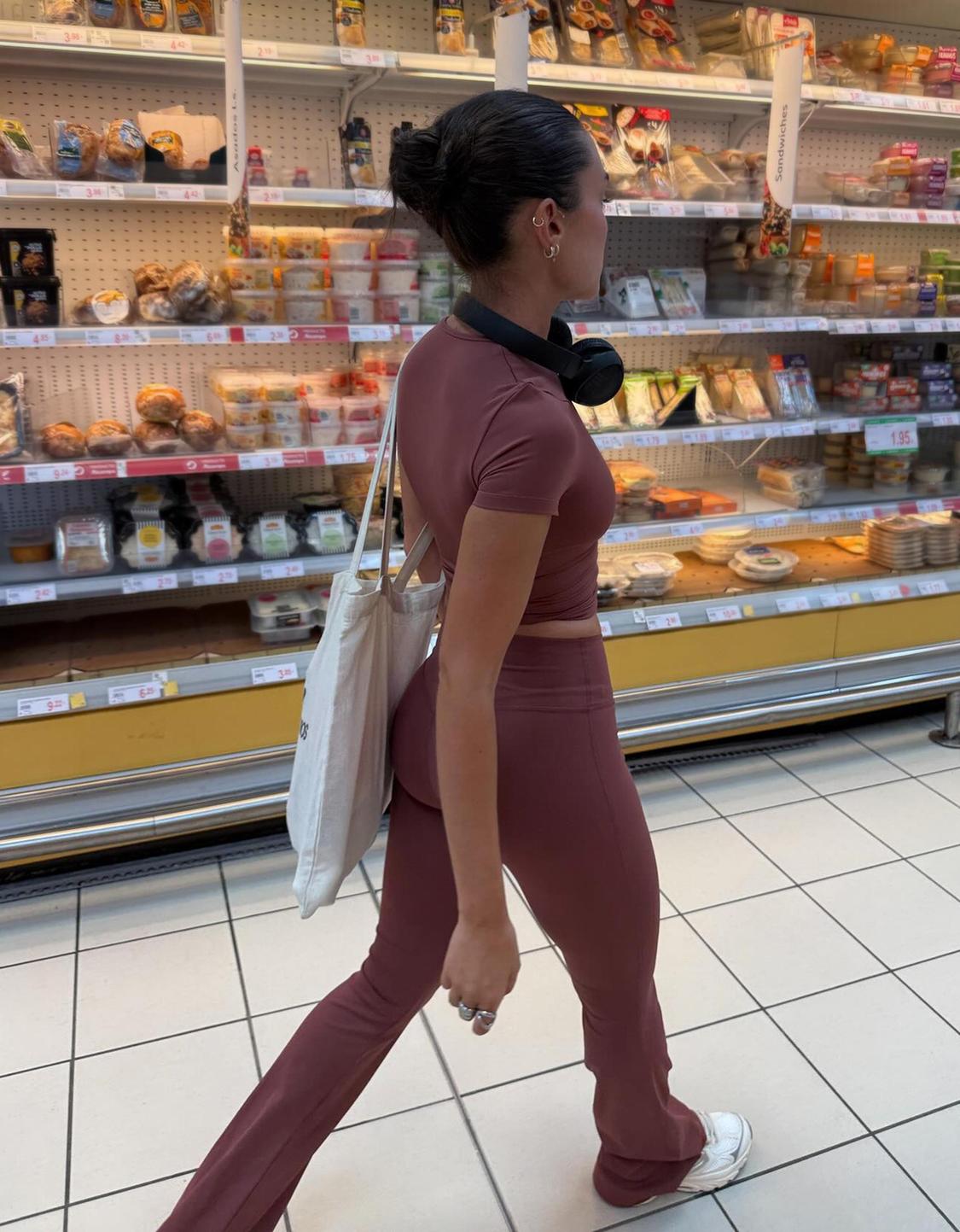 Technical flare trousers