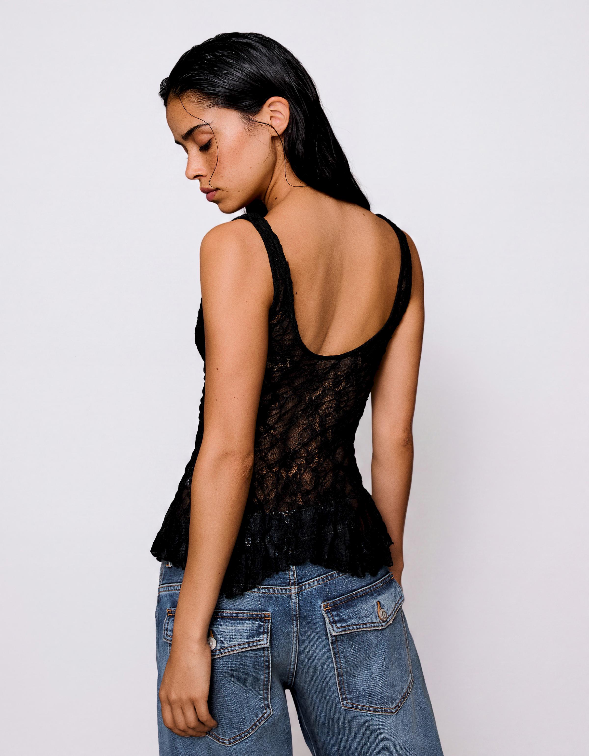 Lace camisole — Black