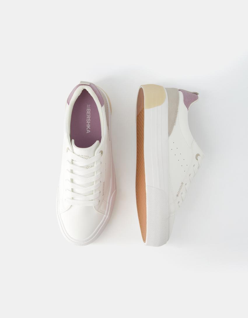 حذاء رياضي متباين-أبيض