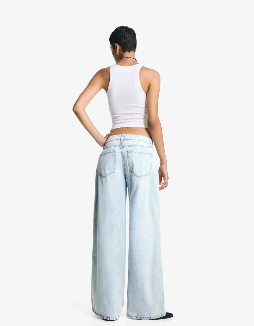 Jeans wide leg-Azul claro-4