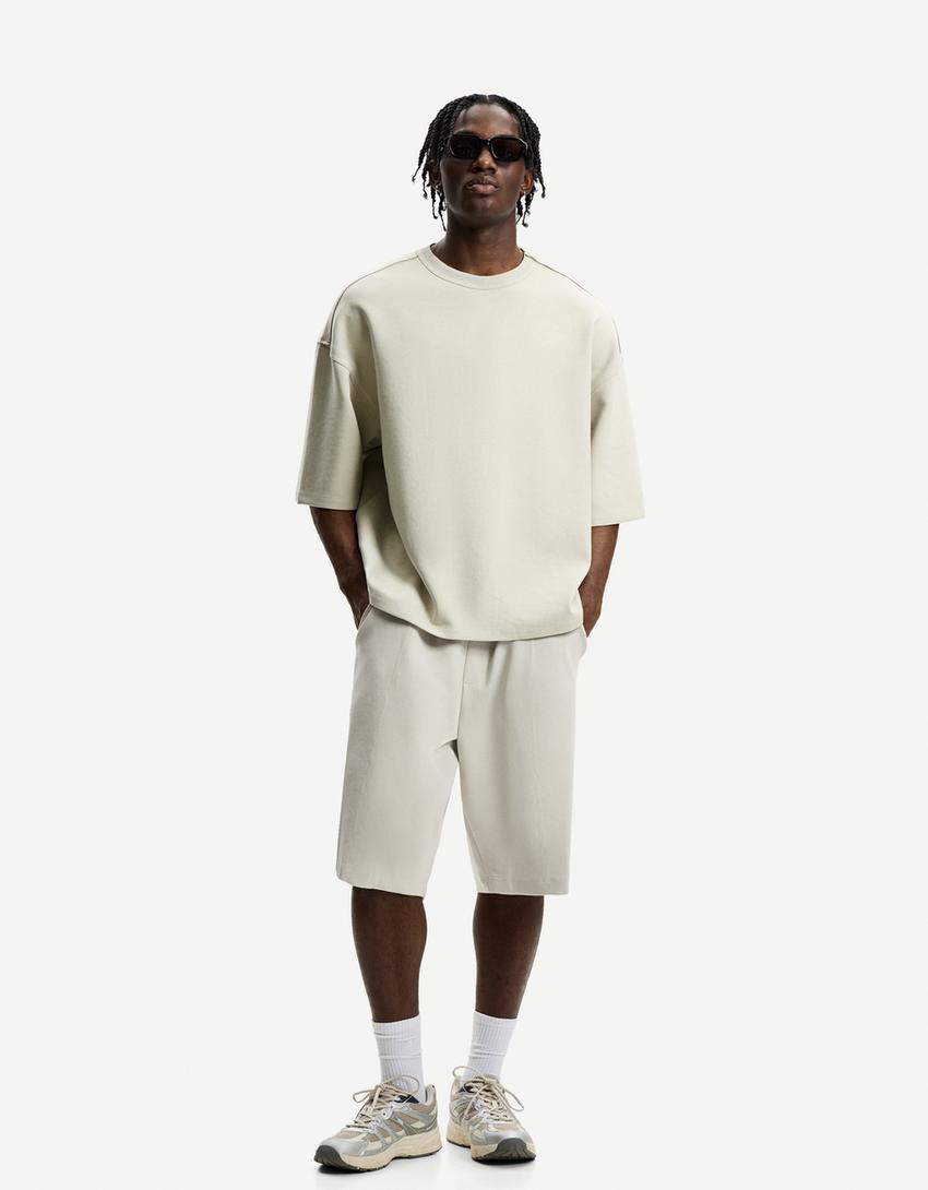 T-shirt and Bermuda shorts set-Stone-0