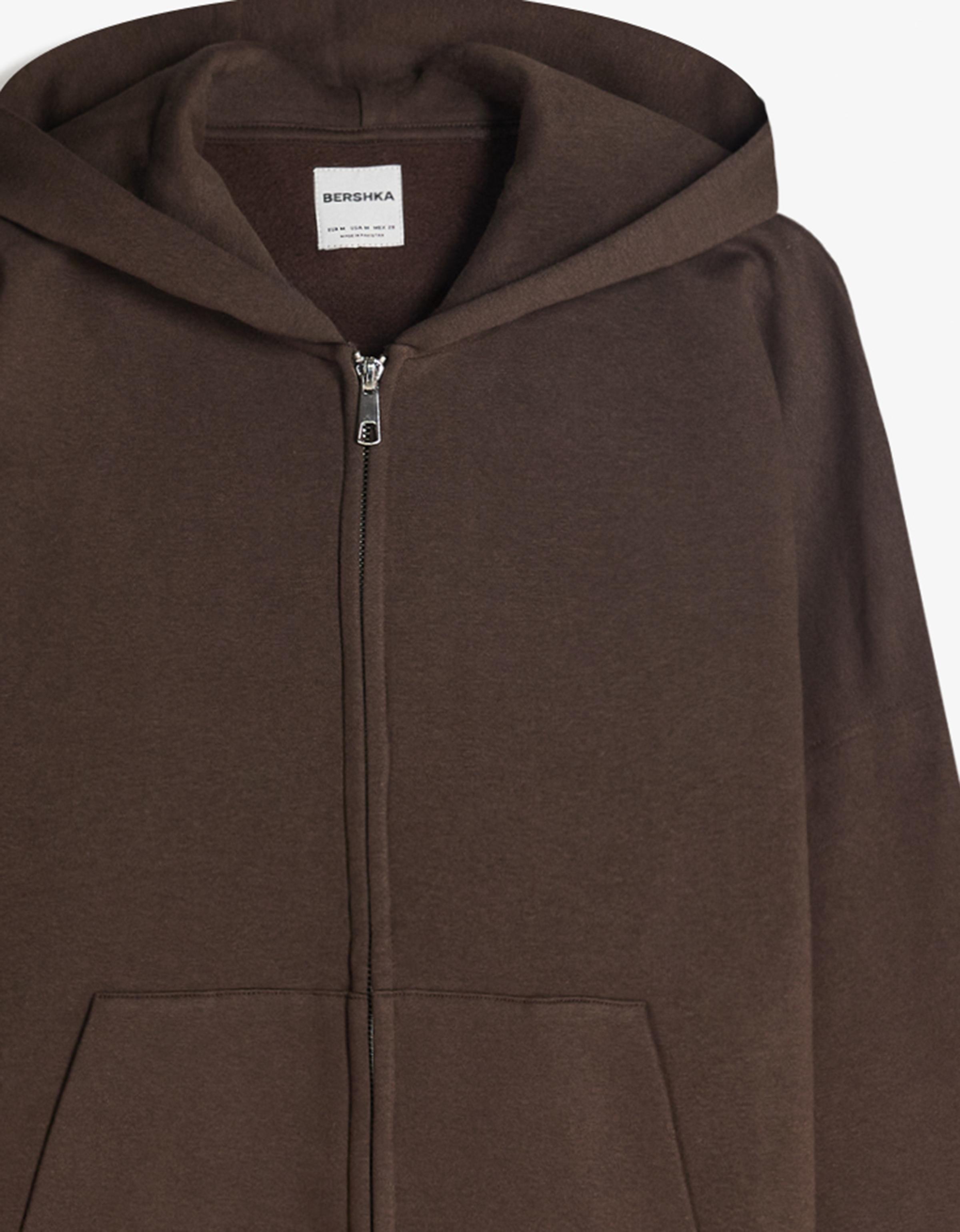 Kapüşonlu oversize fermuarlı sweatshirt - Görsel 148