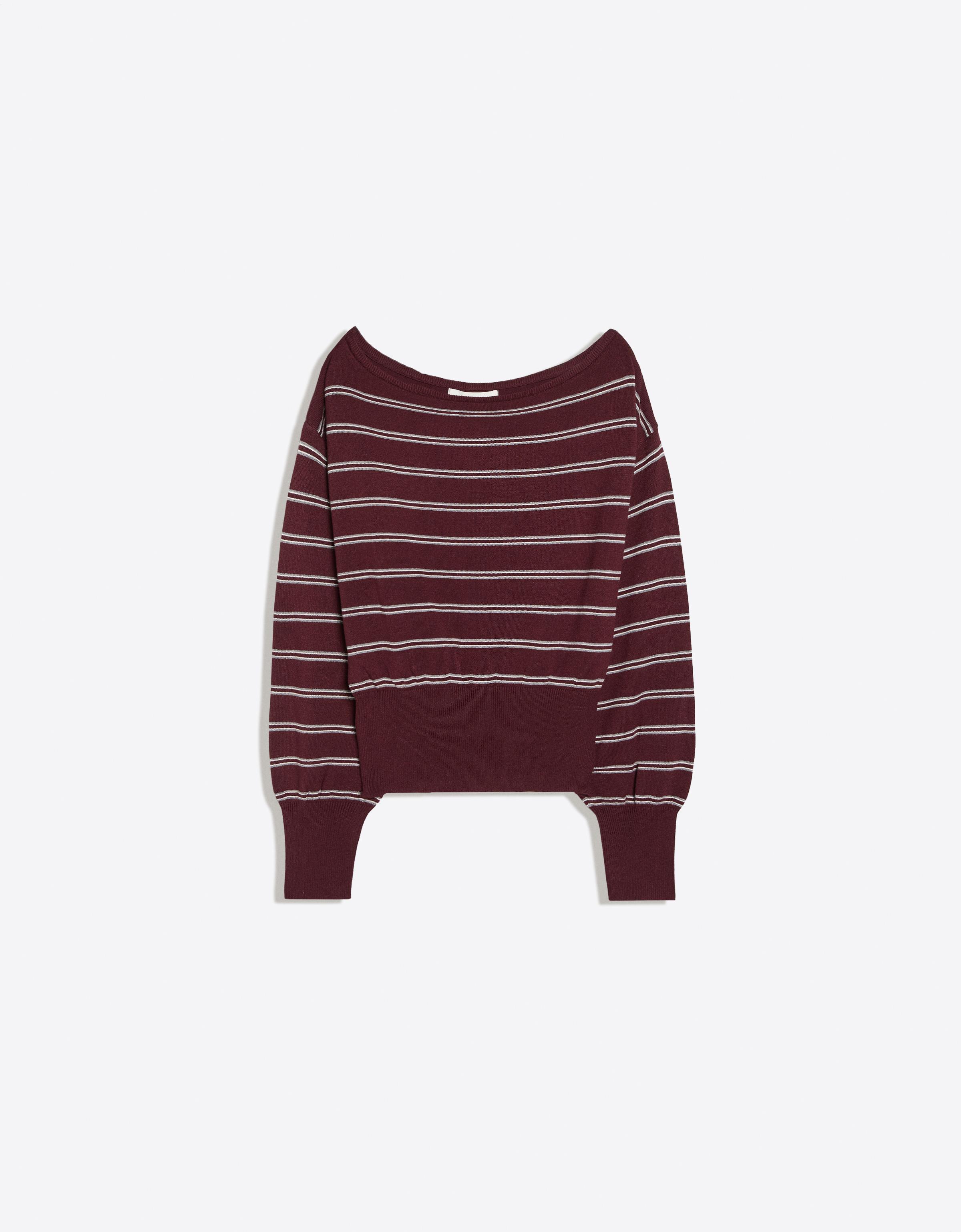 Asymmetric neck jumper — Burgundy