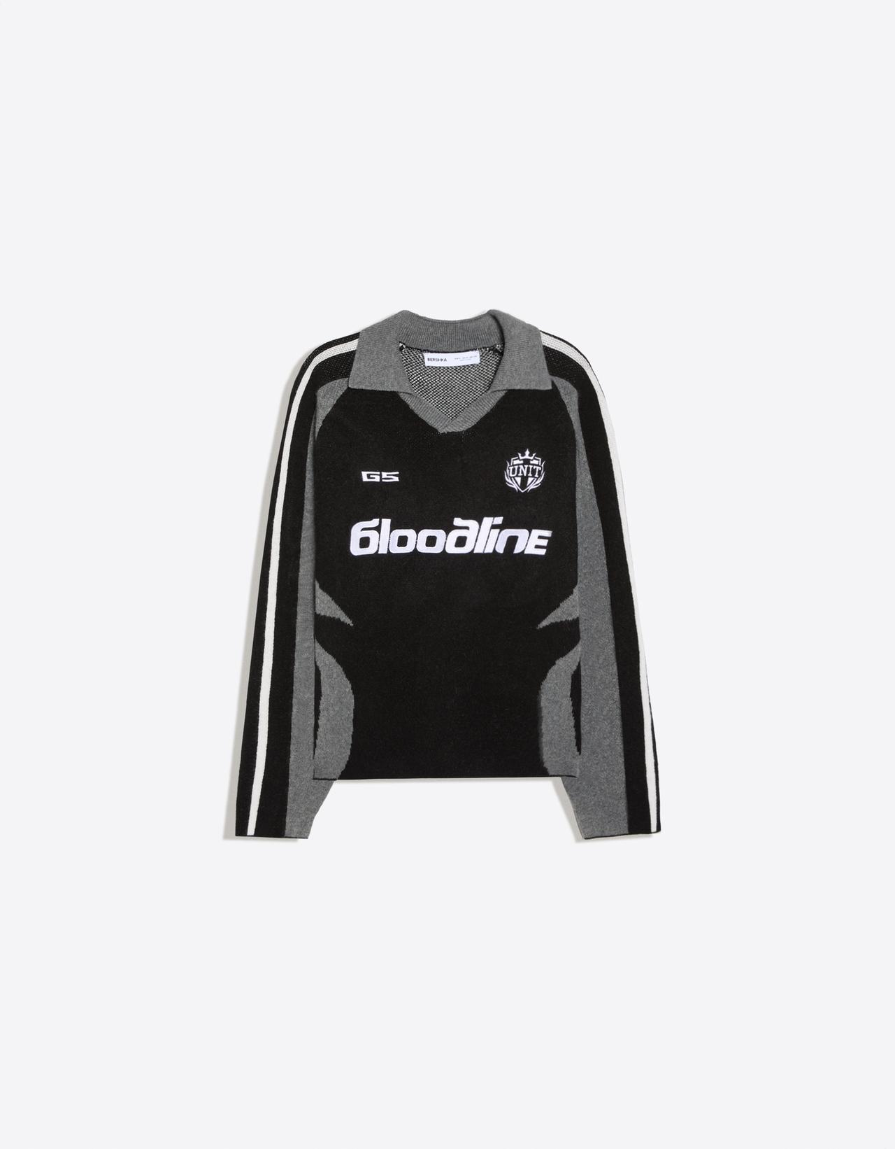 RetroSport polo collar jumper — Black