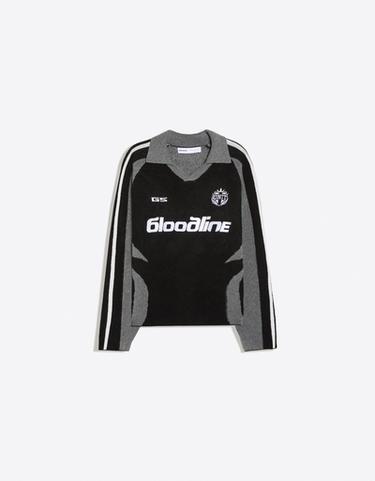 RetroSport polo collar jumper — Black 5