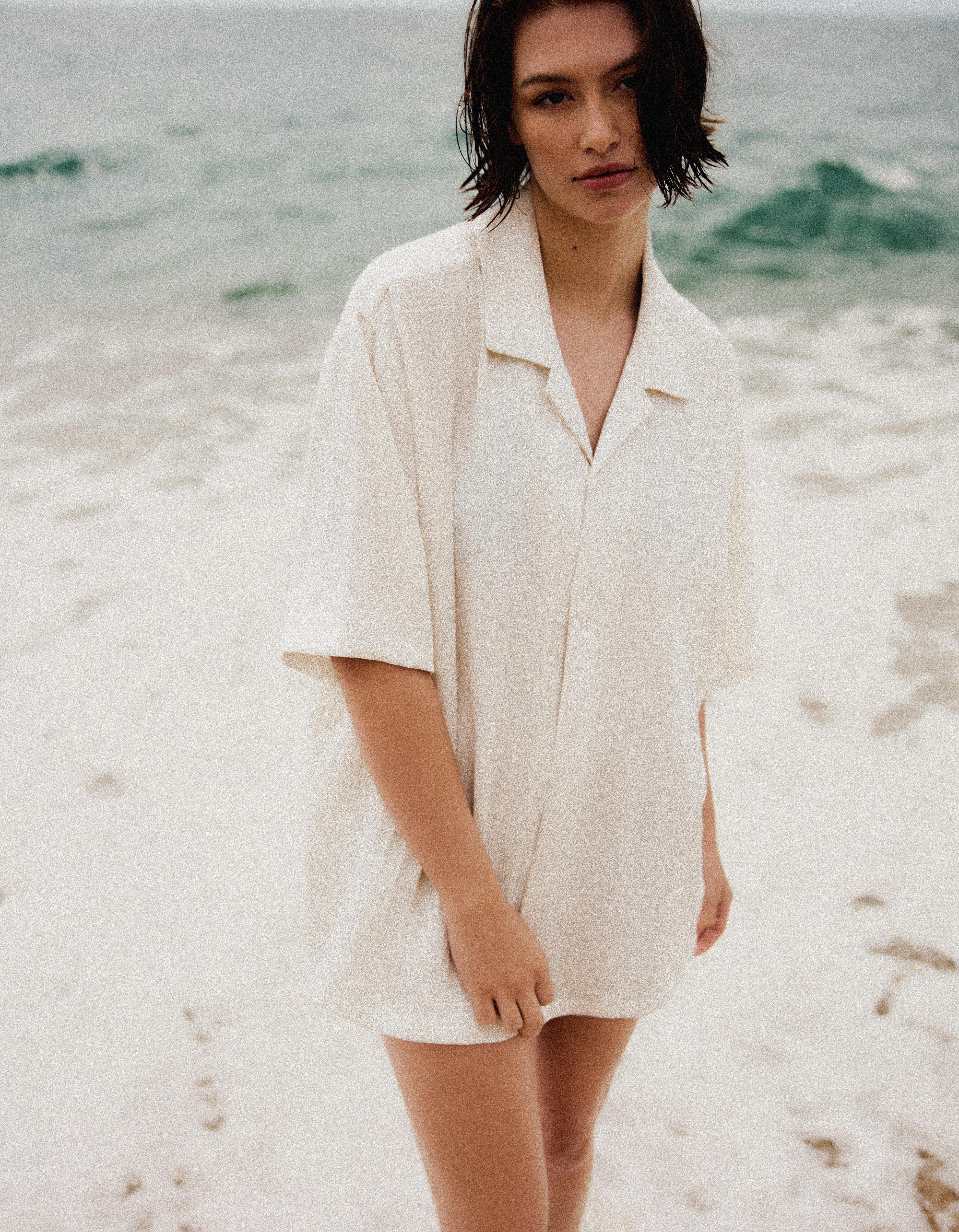 Rustic short sleeve shirt — White
