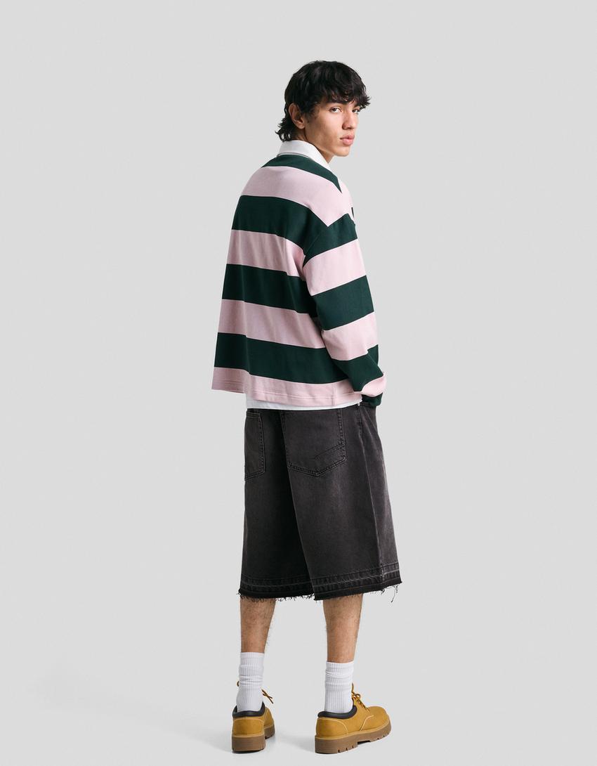 Baggy Bermuda shorts-Black