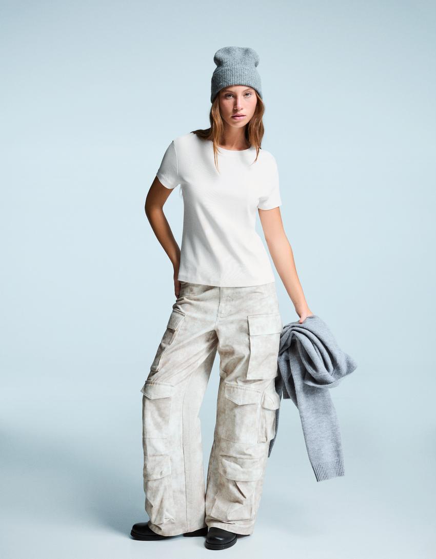 Maglietta a maniche corte heavy cotton-Bianco Roto