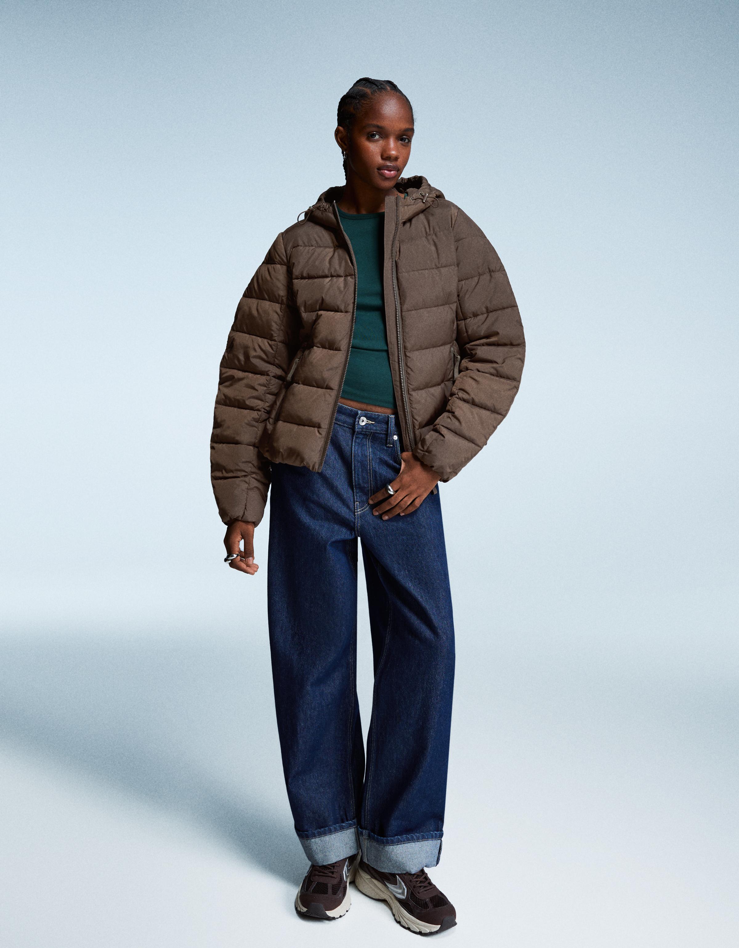 Bershka Leichte Steppjacke Damen L Braun