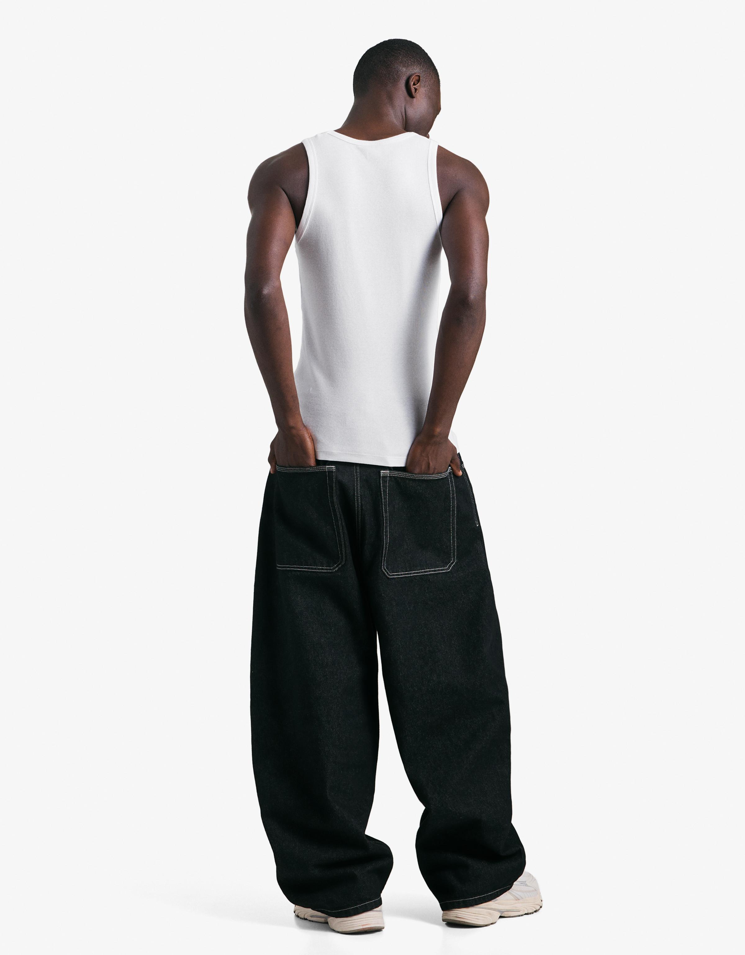 Ribbed vest top — White